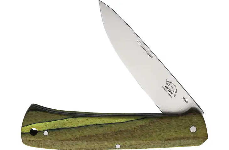 OTTER-Messer Folder Finn Wood 3.25 in Stainless Steel Folding Knife 155 STAB GR w/ Free Shipping and Handling